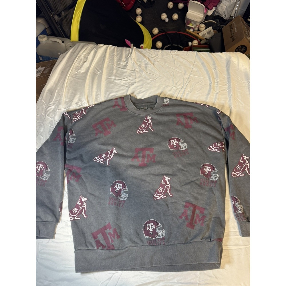 Texas A&M Aggies Gameday Couture Sweatshirt Gray Size S
